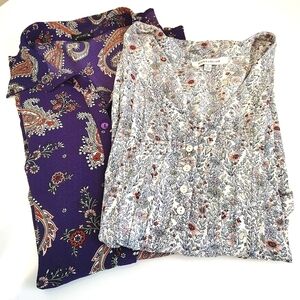 Blouse Bundle Rose + Olive And Simply Emma Purple and Cream Floral Tops